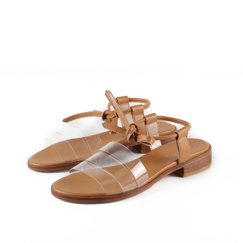 sandal with clear bands